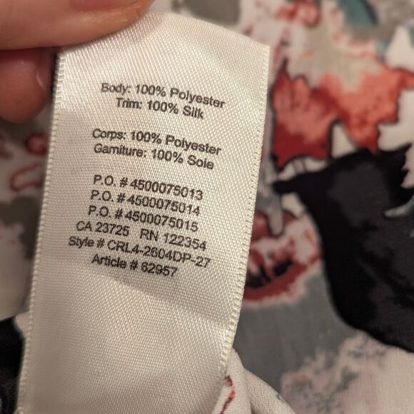 Aritzia Wilfred ivory floral Cambrai Blouse size S Floral Women's Top Boho White - Picture 9 of 12